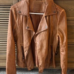 Max Studio Light Brown Leather Jacket